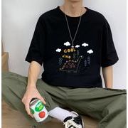 2022春夏新作 メンズ 男 カジュアル トップス 半袖 丸首 プリント Tシャツ インナー 3色 M-2XL