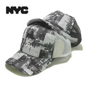 NYCライセンスCITY転写プリントメッシュキャップ　ヤング帽子「2022」