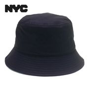 NYCライセンスシボ加工エコレザーバケットハット　ヤング帽子