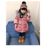 韓国子供服 ダウンジャケット ダウンコート 秋冬 女の子 ロングコート コート女児 アウター フード付き