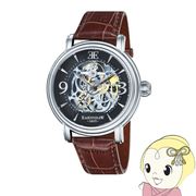 EARNSHAW アーンショウ メンズ腕時計 ES-8011-02 LONGCASE TAR BLACK 自動巻き スケルトン 革ベルト ビ