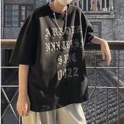 2022春夏新作 メンズ 男 カジュアル 半袖 丸首 プリント トップス Tシャツ インナー 3色 M-2XL