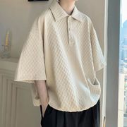 2022春夏新作 メンズ 男 カジュアル 半袖 無地 ポロシャツ トップス Tシャツ インナー 3色 M-2XL