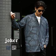 【長袖シャツ】ランダムストライプ シアー素材 オープンカラー 長袖シャツ／joker