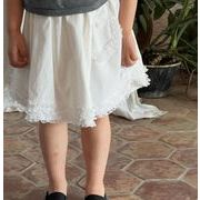 ハーフスカート 可愛い   INS  韓国風  子供服 2024夏新品 スカート レース 白 お姫様のドレス 80-140