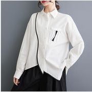 【春夏新作】ファッションワイシャツ♪ブラック/ホワイト2色展開◆