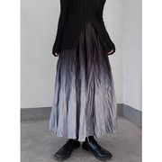 ロングスカート　しわ加工　レディース　INS　韓国ファッション　デザイン　春夏　3colors