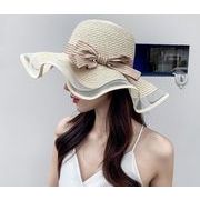 ハット 麦わら 帽子  レディース  UVカット 紫外線対策 ストローハット リボン 夏 つば広 ビーチ