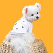 2色  春夏 薄い 犬 猫の服  デジタル刺繍 ポロ 犬服 小型犬と中型犬 通気性があり快適  ペットスーツ