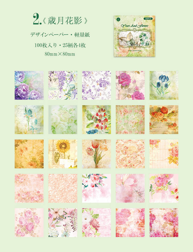 最終値下げ！まとめ売り☆デザインペーパー1200枚/コラージュシート100枚 ③ デザインペーパー 100枚 箱入 大容量 コラージュ 素材 背景紙
