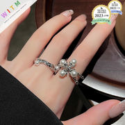 パール 韓国風 レトロ 指輪 レディース ファッション エレガント 開口指輪 アクセサリー