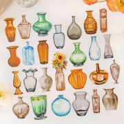 コラージュ シール 花瓶 ガラス 瓶 クリアシール PET素材  sztz-30-188