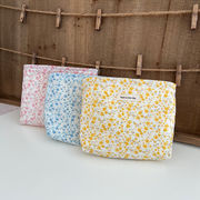 ★全3色★　フラワポーチ　化粧品　小物収納　布クラシック　韓国バッグ