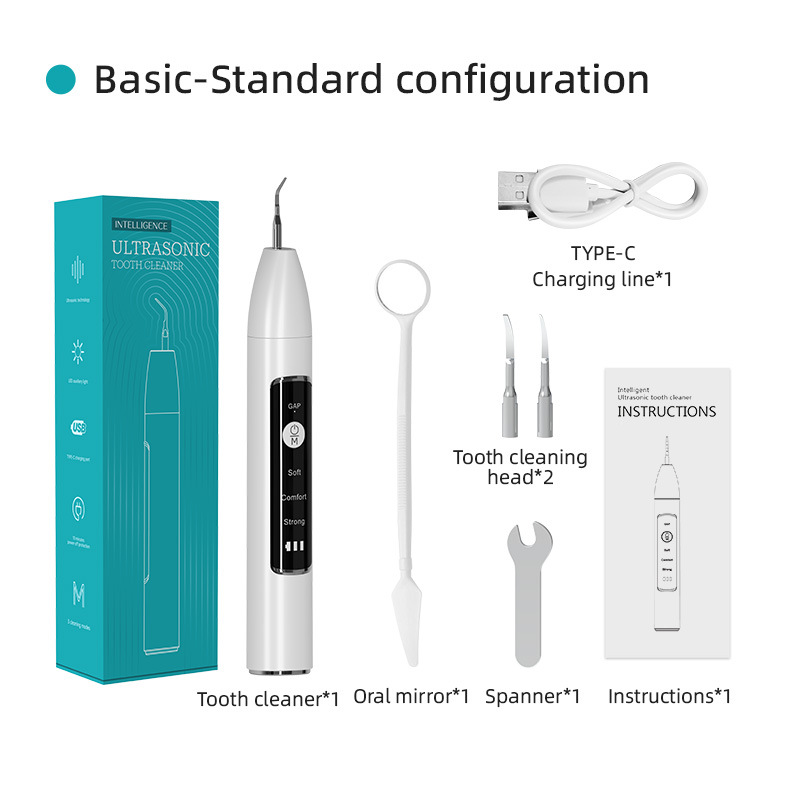 超音波 歯クリーナー 可視カメラ 口腔洗浄器 携帯用歯清潔器 USB充電式 LEDライト 4モード調節可能