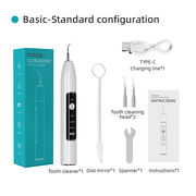 超音波 歯クリーナー 可視カメラ 口腔洗浄器 携帯用歯清潔器 USB充電式 LEDライト 4モード調節可能
