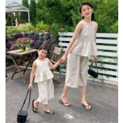 2024新作 韓国子供服  親子 女の子半袖トップス+ズボン2点セット 90-140cm