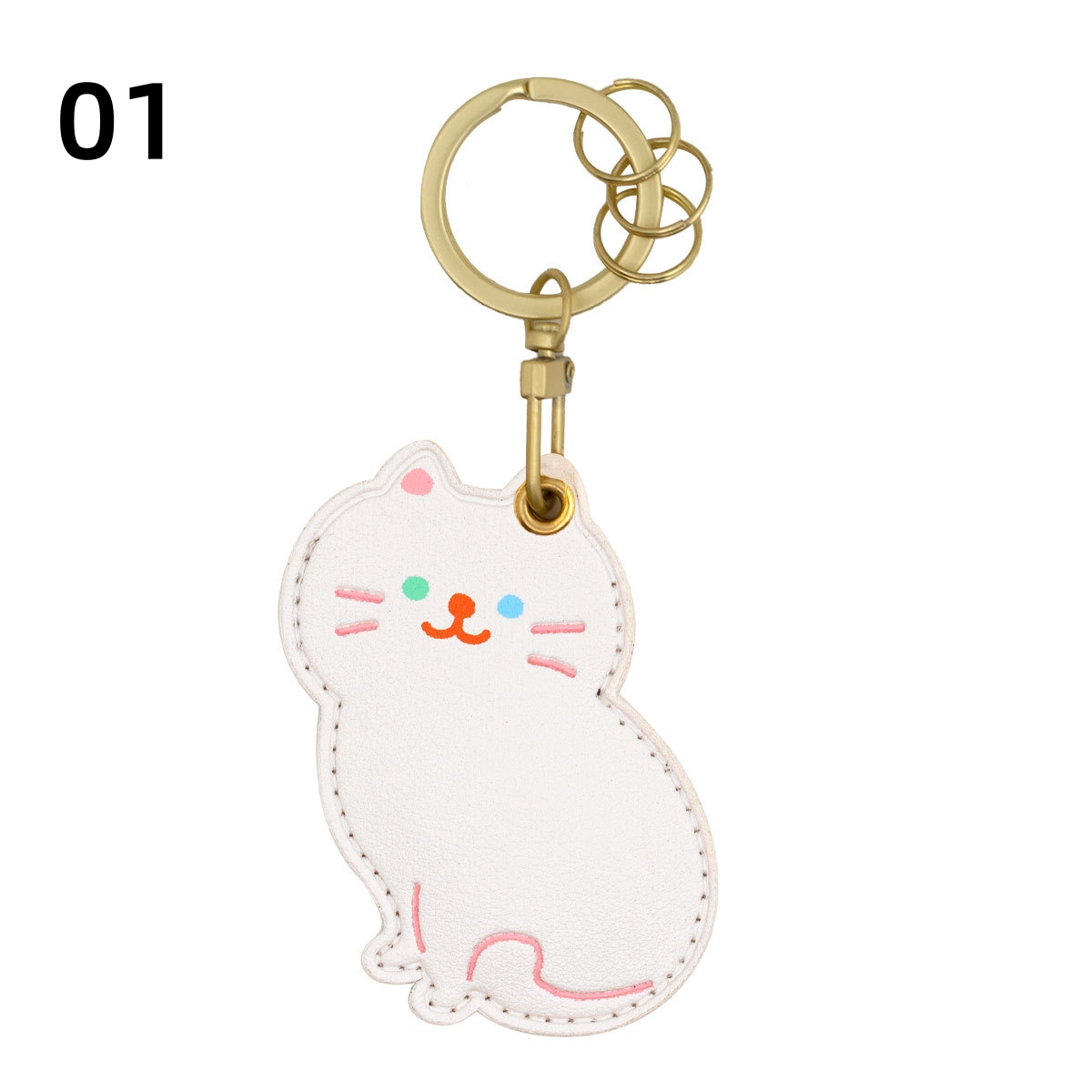 4色 PU 猫のキーホルダー 可愛い 猫雑貨 airtag ケース