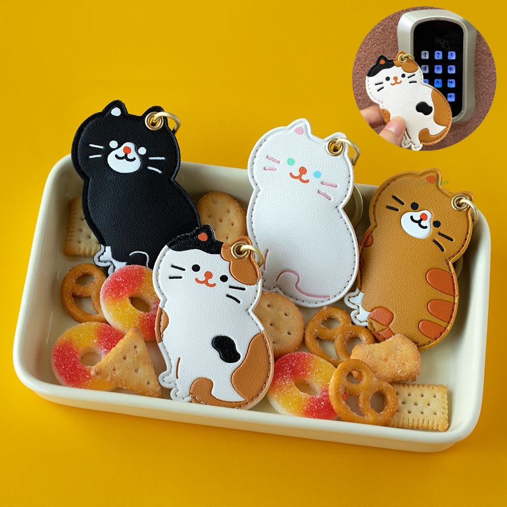 4色 PU 猫のキーホルダー 可愛い 猫雑貨 airtag ケース