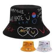 韓国風 バケットハット カラフルな落書き かわいい 日よけ帽子 ファッション 個性