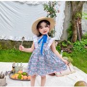 ワンピース 子供用のスカート 韓国子供服 2024夏新作 キッズ ワンピース  可愛い 田園風 姫様  80-130