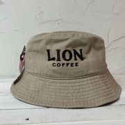 2024春夏　新商品　LION COFFEE ロゴ バケットハット　（刺繍） ベージュ
