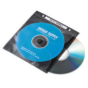 【5個セット】 サンワサプライ DVD・CD不織布ケース(リング穴付・ブラック) FCD-