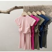 2024夏新品 キッズ服 韓国風子供服 Tシャツ Tシャツ+パンツ2点セット 5色 ins