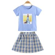 子供服 セットアップ キッズ 女の子 半袖 2点セット 上下セット Tシャツ 薄手 スカートセット  カジュアル