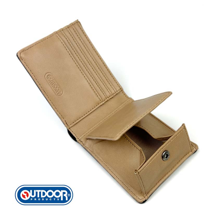 全3色】OUTDOOR（アウトドア） 二つ折り財布 ボックス型小銭入れ