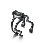 2色 ステンレス鋼 カエルリング 指輪 調整可能 メンズとレディースのリング カエル アクセサリー