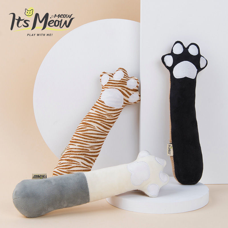 猫用品、キャットニップ付き猫用おもちゃ、猫の足の形をしたおもちゃ、猫を噛むおもちゃ