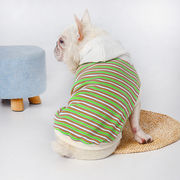 春/夏のフード付き犬の服、ペットの犬のスウェットシャツ、小型犬の半袖、薄い犬のベスト