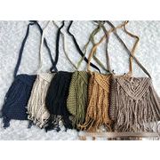 今週だけの特価 人気商品  綿糸 フリンジ ショルダーバッグ ボヘミア風 カバーバッグ 草編みバッグ