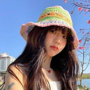 バケットハット　麦わら帽子　帽子　デザイン　韓国ファッション　紫外線対策　春夏　レディース