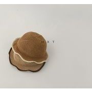 新作★編み帽子★子供帽子★帽子★麦わら帽子★2色