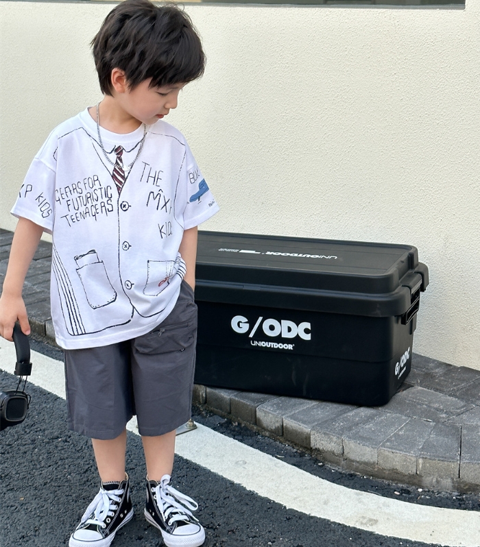 2024年新作 男女兼用 ins 韓国風子供服 トップス Tシャツ 落書き