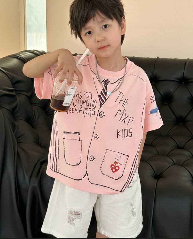 2024年新作 男女兼用 ins 韓国風子供服 トップス Tシャツ 落書き