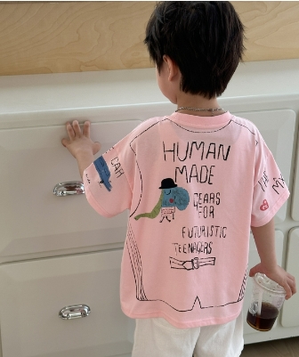 2024年新作 男女兼用 ins 韓国風子供服 トップス Tシャツ 落書き