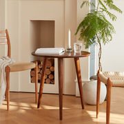 MU RONG サイドテーブル 丸 アメリカオークウッド カフェテーブル ダイニングテーブル 直径50cm×高さ60cm