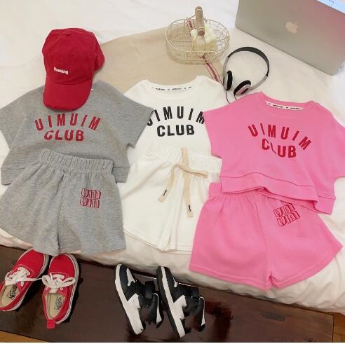 2024新品 子供服 キッズ トップス+ショートパンツ セットアップ 2色 90-150CM