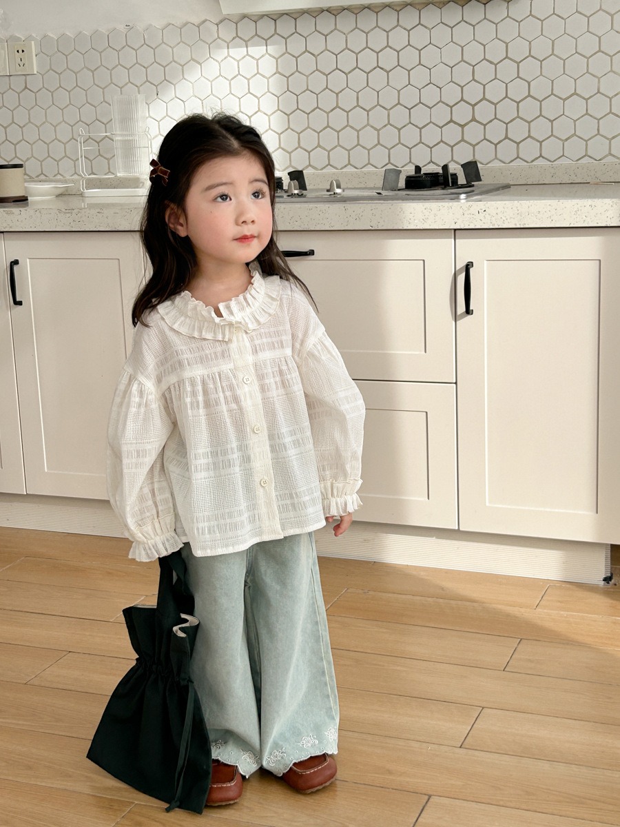 2024春新作子供服：パフスリーブトップス、パンツ 【@韓国に輸出する子供服工場】