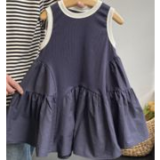 2024新作 韓国風  ベビー服  子供服  女の子  袖なしワンピース 90-150cm