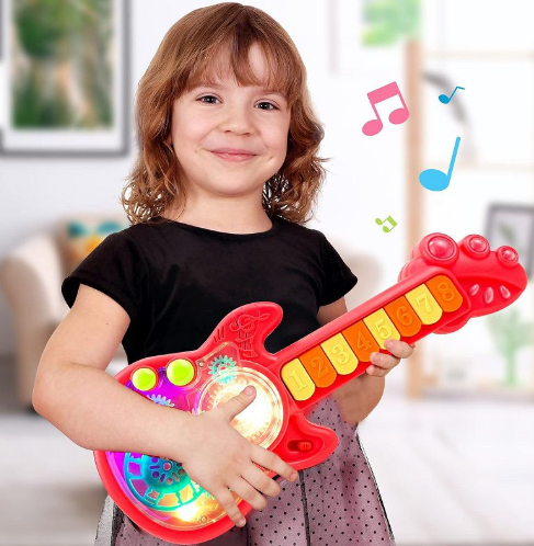 キッズ ギター　エレキギター ギター　おもちゃ 子供 ピアノ　光る 　楽器おもちゃ 子楽器玩具