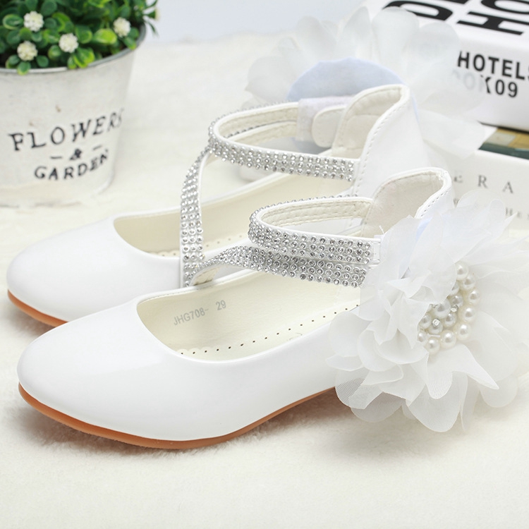 ガールズシューズフォーマルドレス女の子結婚式入学式発表会靴フラットフラワーキッズ