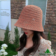 草編み バゲットハット 帽子 夏定番 折りたたみ つば広 紫外線対策 UV対策 レディース