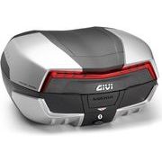 GIVI / ジビ MAXIA 5 Top Case- color Black with Silver Covers and Red Reflector-
