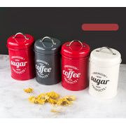 3点/家庭用キッチンコーヒー貯蔵箱5色オプション金属容器樽菓子食品コーヒー豆缶