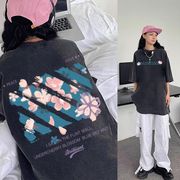 【予約223573】大きいサイズ春夏新作 韓国 レディース ファッション プリント  Tシャツ ワンピースLL-4L