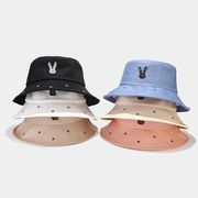 6色 うさぎ 日よけ帽 刺繍入りの帽子 小さく見える 漁師帽 顔を覆う 紫外線対策 風を遮る 一年中着用可能