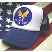アメカジメッシュキャップ　ワッペン付CAP　U.S AIRFORCE  アメリカ空軍旧ロゴ　WHT/NAVY